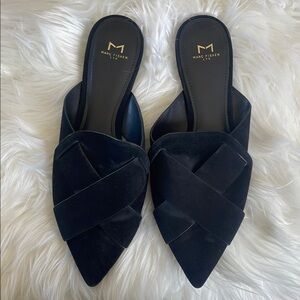 Marc Fisher Black Pointed-Toe Mules